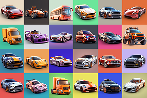 125 Animoji Style Avatars Vehicles