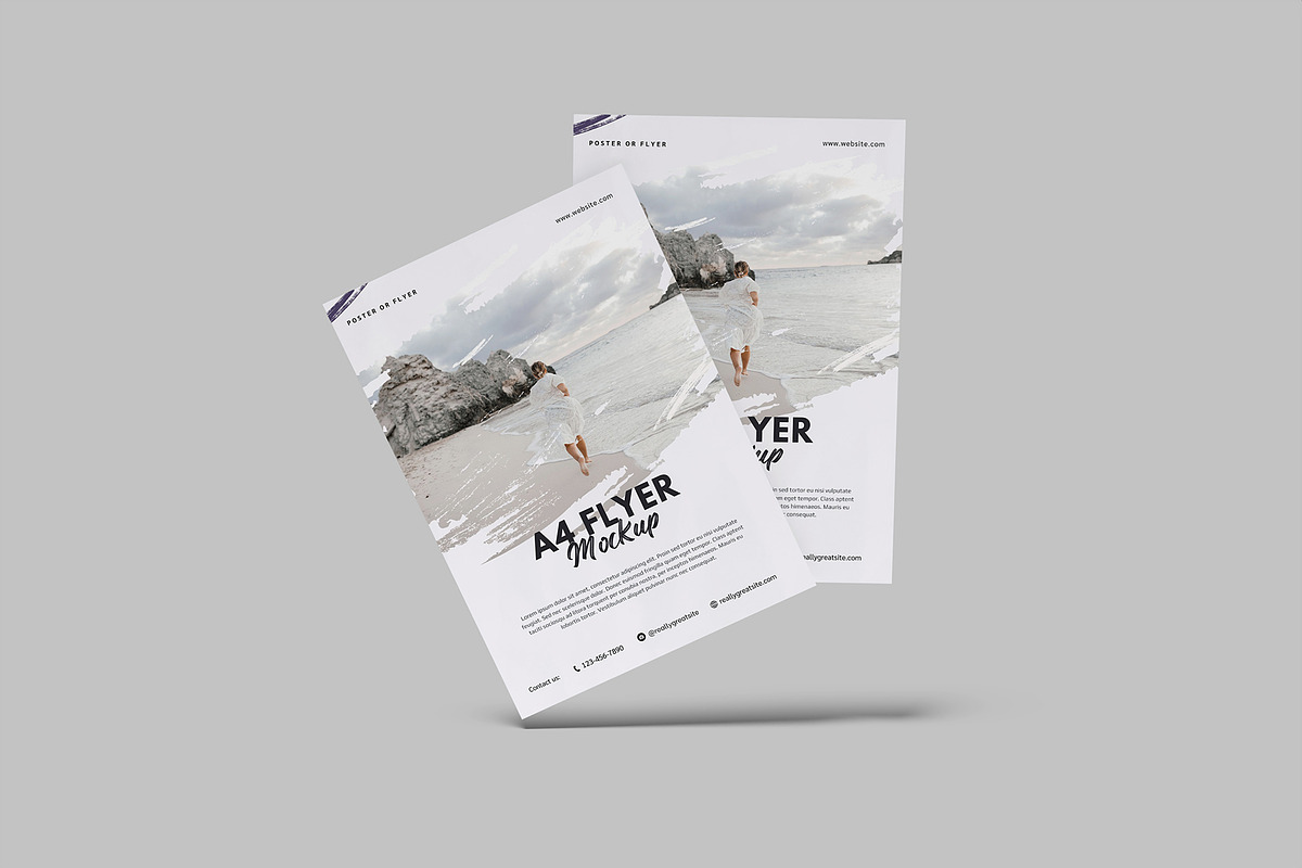 A4 Flyer Mockup, a Flyer Template by Graphiculon (Photo 8 of 11)