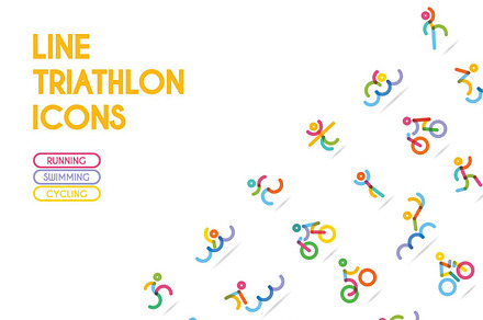 Triathlon Icons-swim, run, cycle