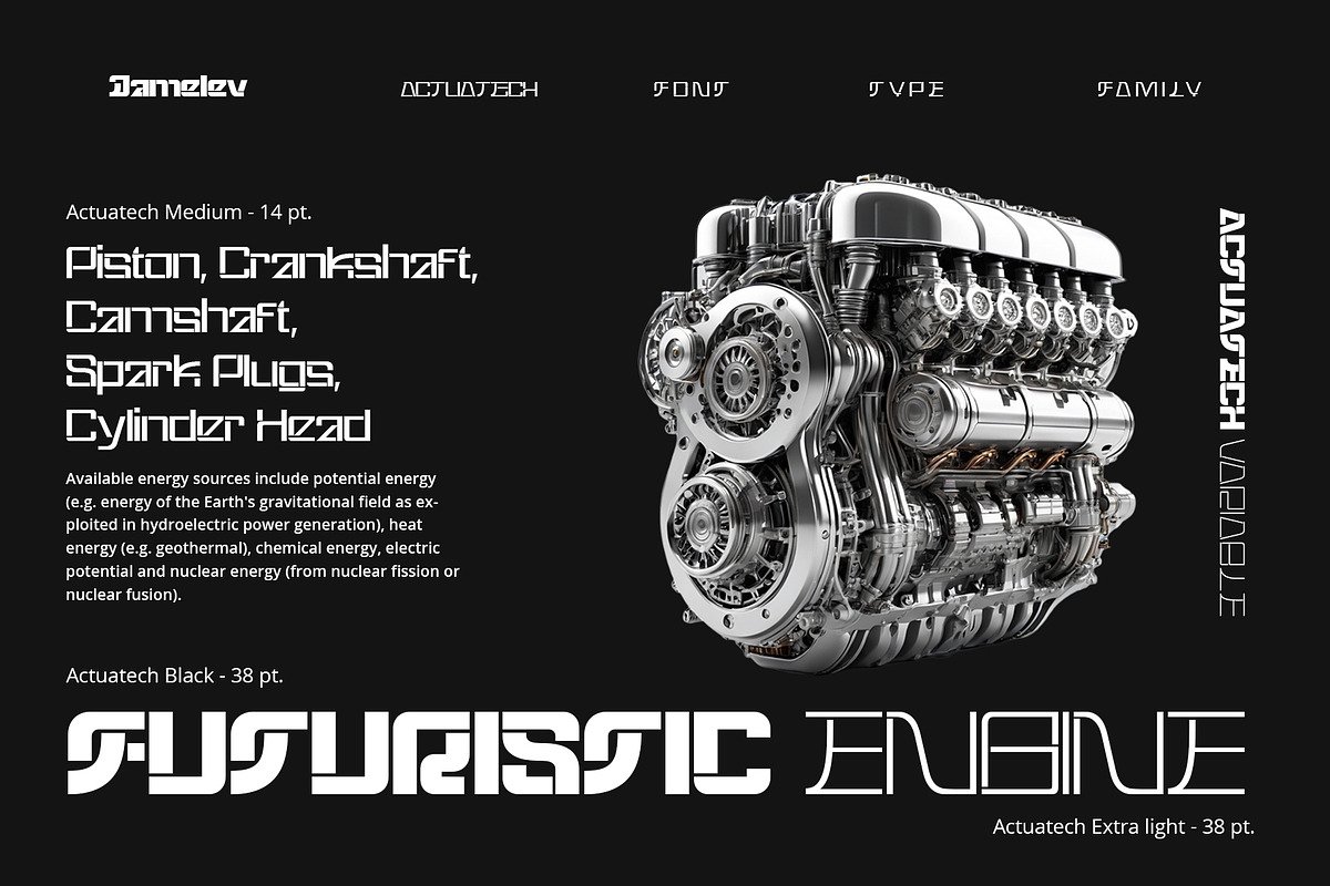 Actuatech Variable Font, a Sans Serif Font by Damelev (Photo 4 of 11)