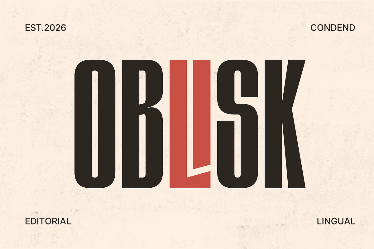Oblisk – Bold Condensed Display Font, a Sans Serif Font by MaikoHatta (Photo 1 of 8)