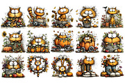 Whimsical Quirky Autumn Cat PNG, a Seasonal Illustration by Nicolle's Colorful Art (Thumbnail 5 of 6)