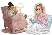 Bookish Era Fashion Illustrations, a Person Illustration by Tanya Kart (Thumbnail 2 of 8)