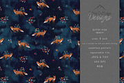 Fox Seamless Pattern Navy Ditsy, a Pattern Graphic by Tatra Cottage Designs (Thumbnail 1 of 3)