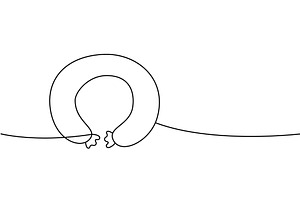 Round sausage one line continuous, a Food Illustration by GraphiShop