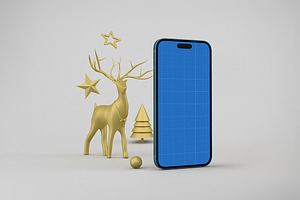 Christmas iPhone 16 Pro Max Mockup, an iPhone Mockup by Qaleb Studio