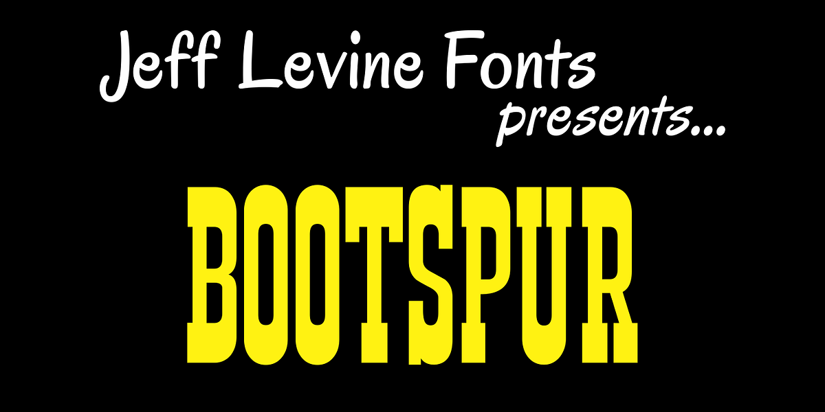 Bootspur JNL, a Slab Serif Font by Jeff Levine Fonts