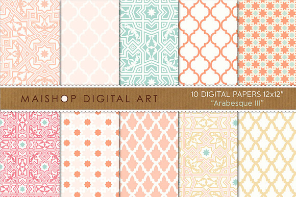 Digital Paper Arabesque Set 03 preview 4