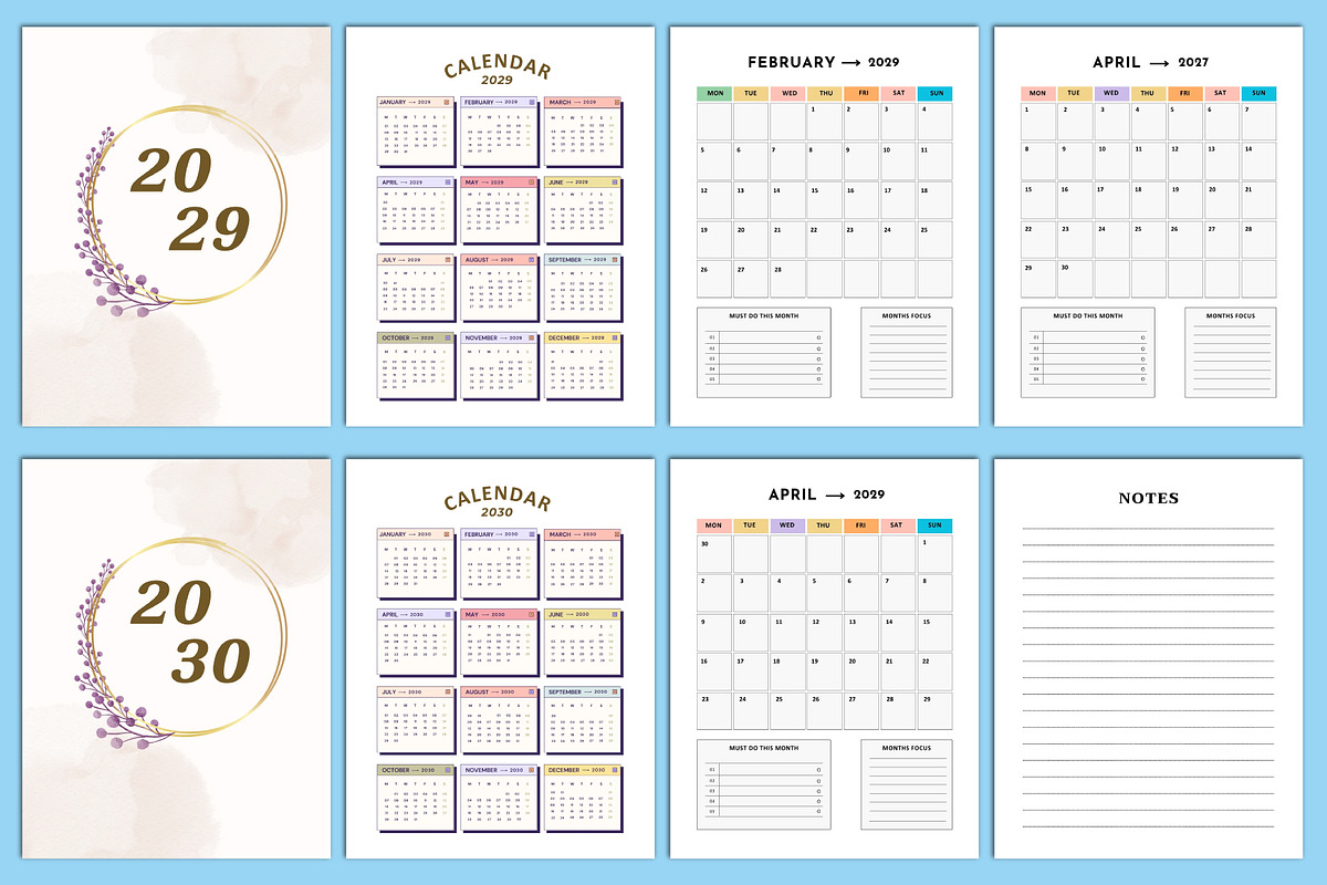 2025-2030 monthly planner Canva, a Stationery Template by Designmela01 (Photo 9 of 10)