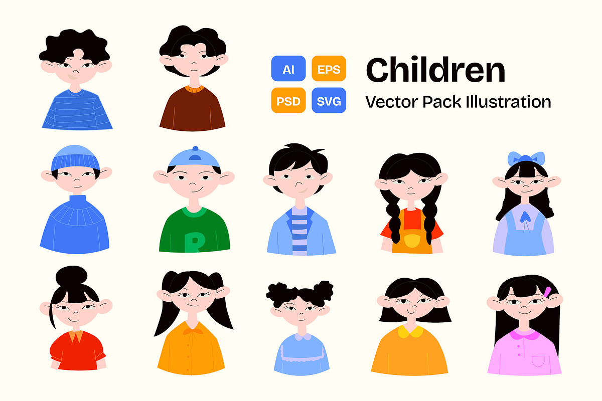 Children Illustration Collection, an Object Graphic by MikroType Std