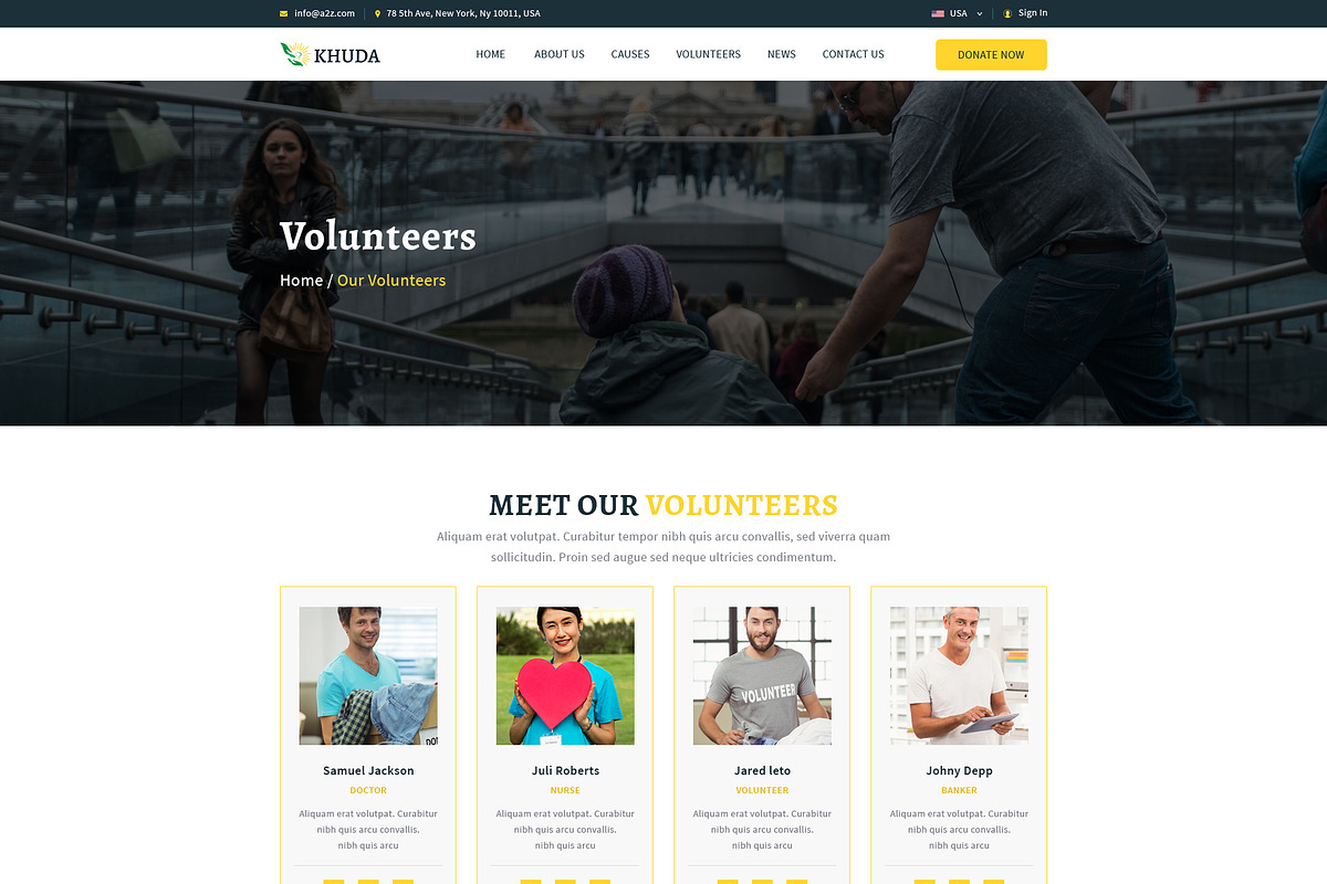 KHUDA Non-Profit PSD Template, a Landing Page Template by Andit themes (Photo 6 of 15)