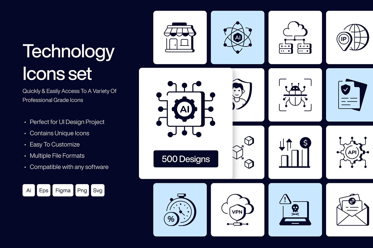 500 Technology Icons, an Outline Icon by Prosymbols (Photo 1 of 18)