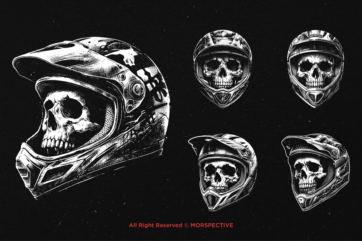 10 Bundle Dark Art Skull Motocross, an Illustration by Morspective (Photo 5 of 7)