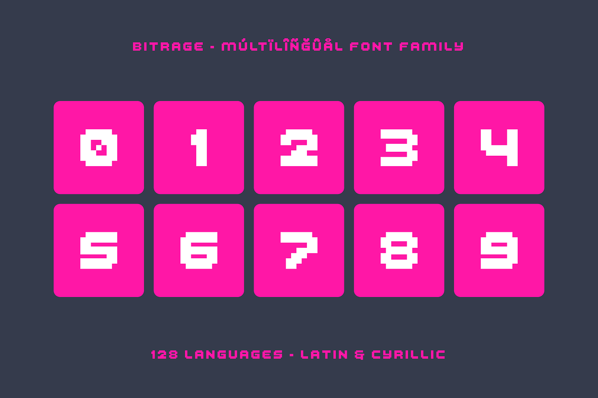 Bitrage Cyrillic Pixel Typeface, a Sans Serif Font by alpercakici (Photo 17 of 17)