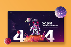 Astronaut in space for 404 web error