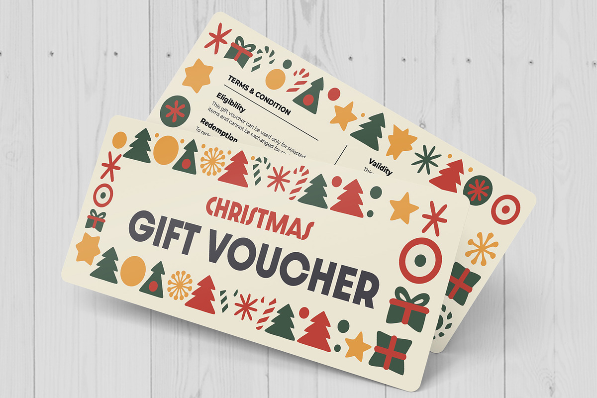 Christmas Gift Voucher Template, a Stationery Template by MightyDesign (Photo 2 of 6)