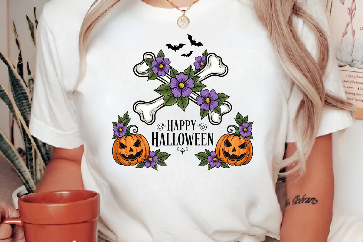 Skeleton Happy Halloween Sublimation, an Illustration by CreationArt (Photo 2 of 4)