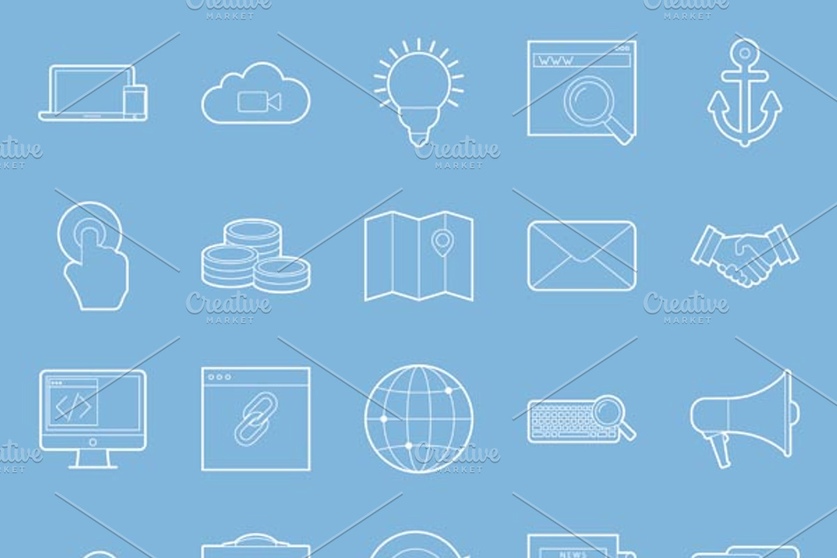 SEO and e-marketing icons set, an Icon by Equipoise