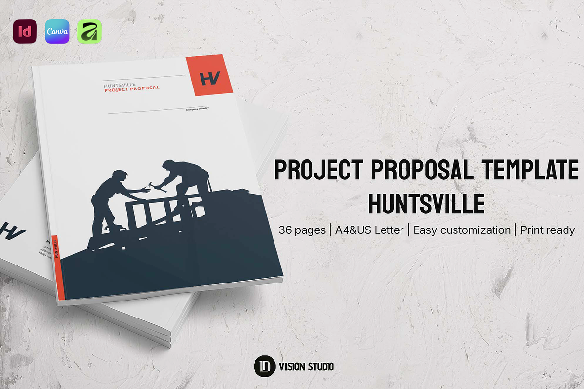 Project Proposal InDesign Canva, a Brochure Template by ID Vision Studio (Photo 1 of 17)