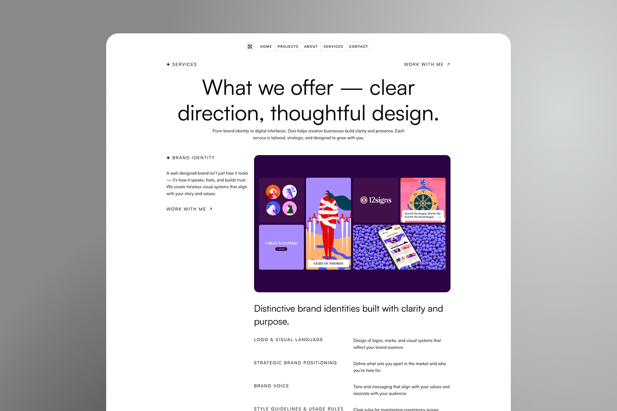 Osei Minimal Portfolio Framer Template preview 6