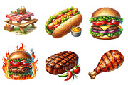 Watercolor Bbq Barbecue Clipart, an Illustration by CreationArt (Thumbnail 5 of 5)