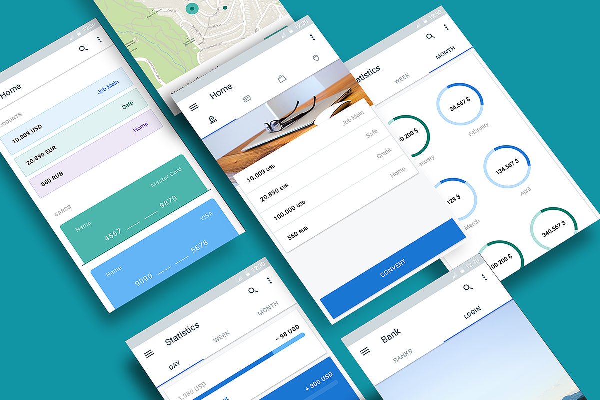 Material UI kit: Money, a Templates & Theme by UI8 (Photo 8 of 8)
