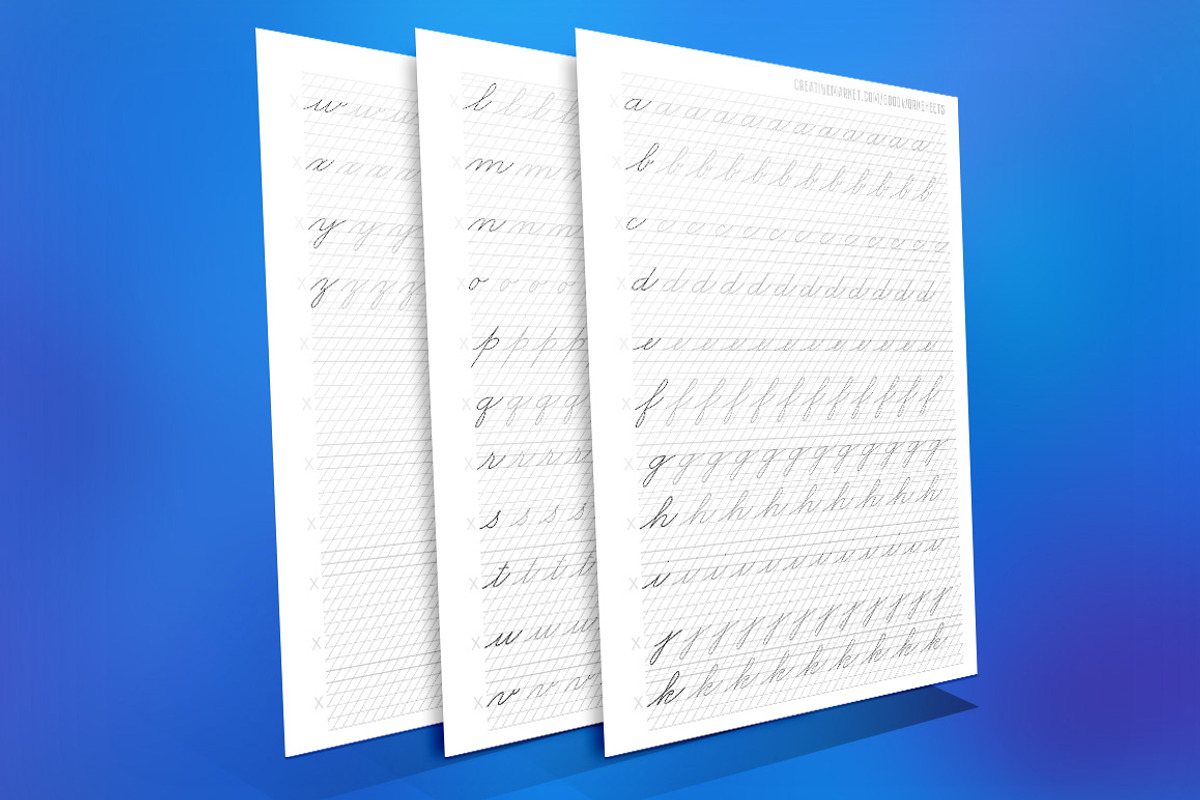 Lowercase letters American cursive, a Stationery Template by Good Worksheets (Photo 1 of 2)