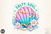 Clam Pearl Coquette Bow Salty Soul P, an Illustration by Libby Wishes (Thumbnail 1 of 6)