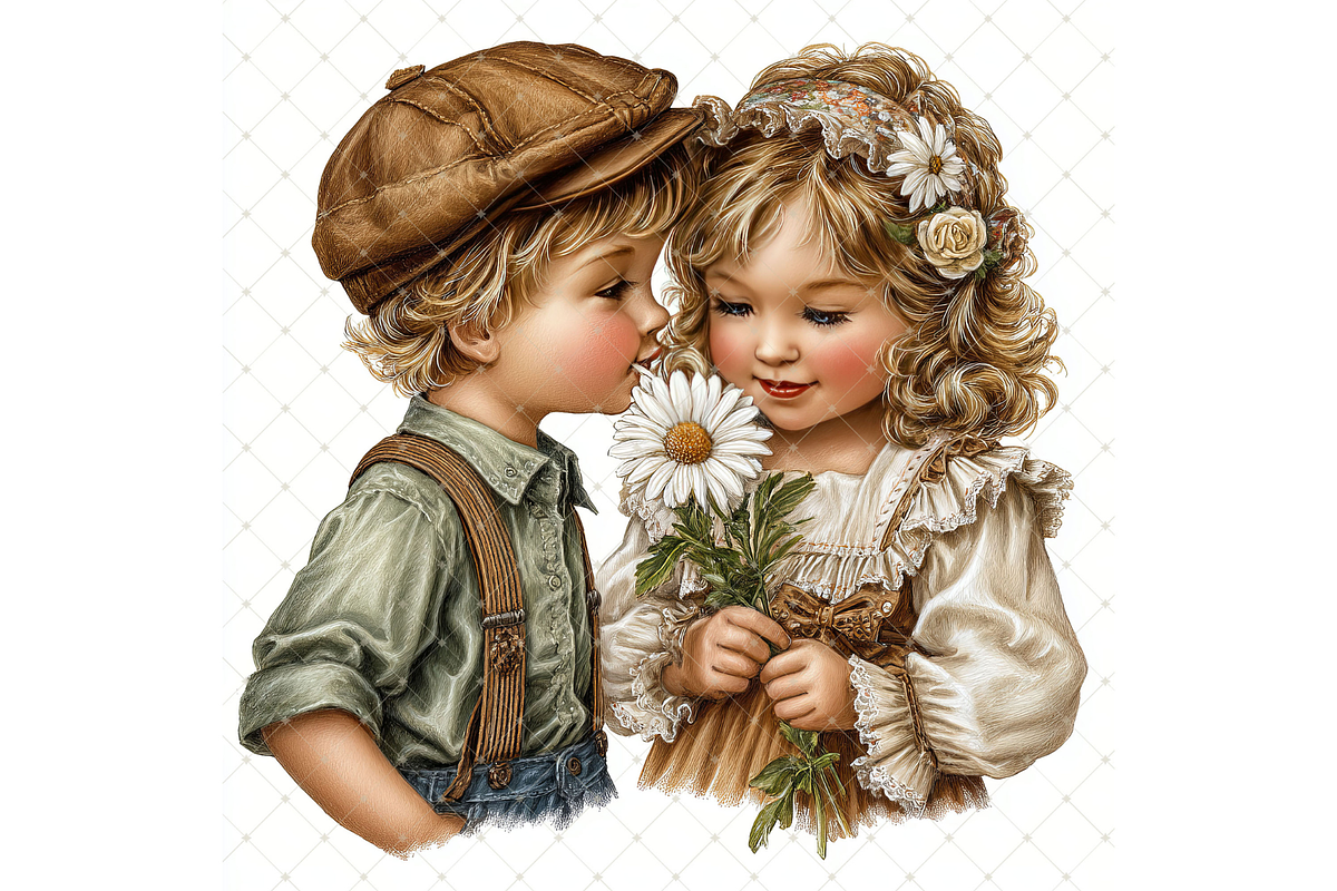 Romantic Daisy Couple Clipart JPG, a Person Illustration by Memories By Lea (Photo 12 of 19)