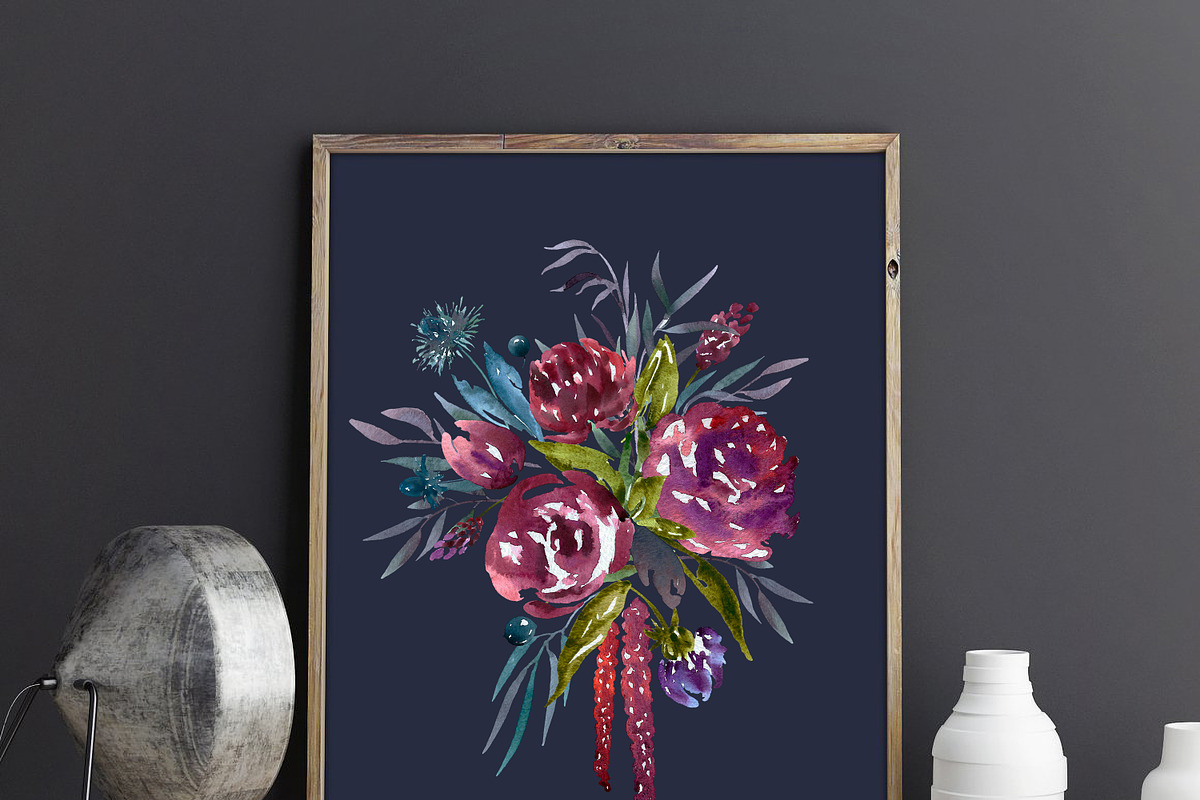 Rustic Watercolor Floral Set, an Illustration by Catherine Wheel (Photo 11 of 11)