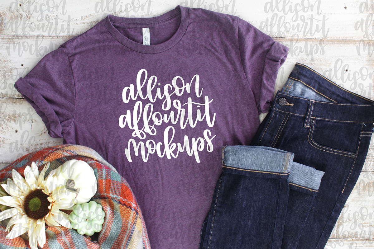 Fall Mockup Bella+Canvas 3001, a Shirt Mockup by Allison Affourtit Mocks