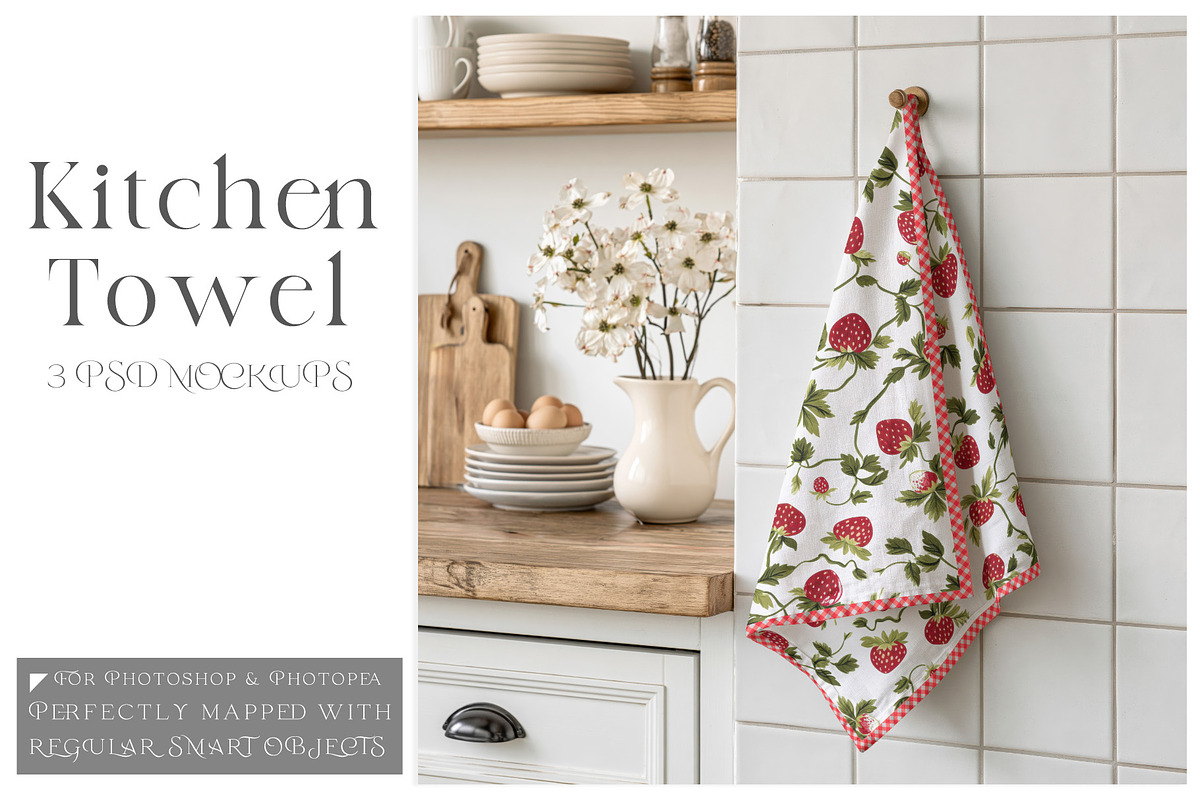 Kitchen Towel Mockups, a Household Mockup by mock-ups (Photo 1 of 13)