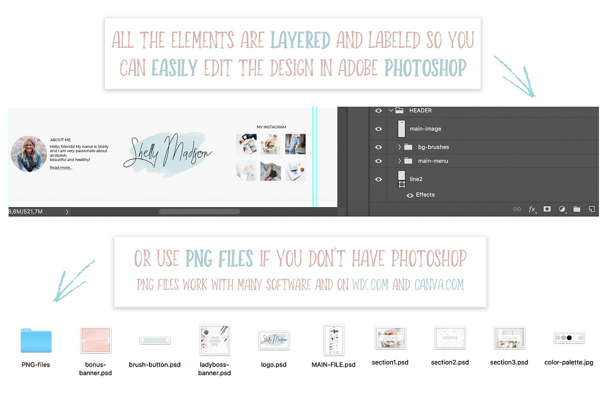 SALE! Web Design Kit for Bloggers, a Templates & Theme by SwitzerShop (Photo 13 of 19)