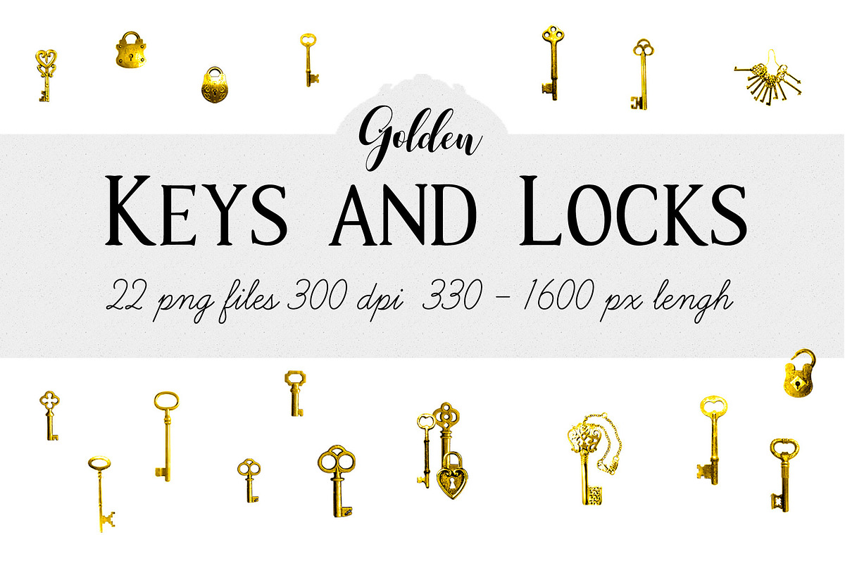 Keys and Padlocks (3 of 3, Golden), an Object Graphic by Scarlet Island (Photo 1 of 2)