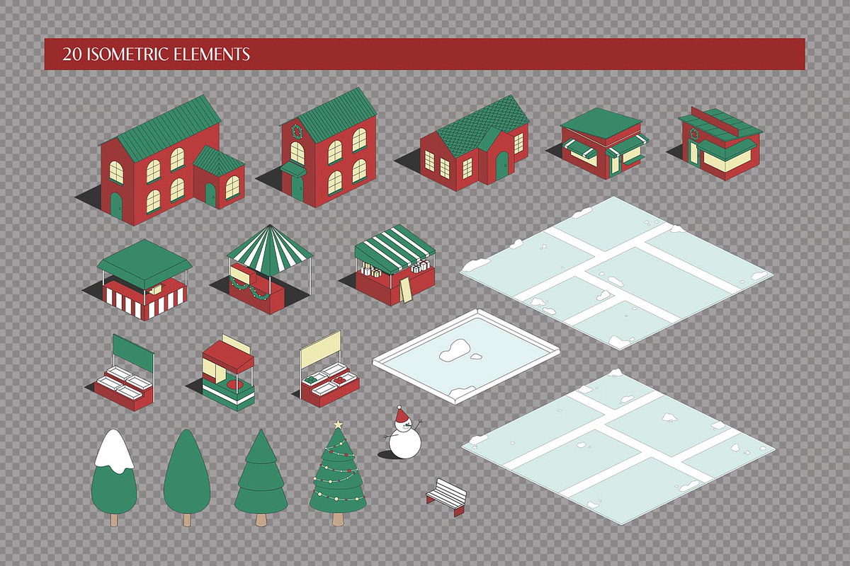 Christmas Market Map Maker Kit, an Object Illustration by DesignerCandies