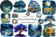 Magical Celestial Garden Clipart, an Illustration by SinaCreation (Thumbnail 1 of 5)