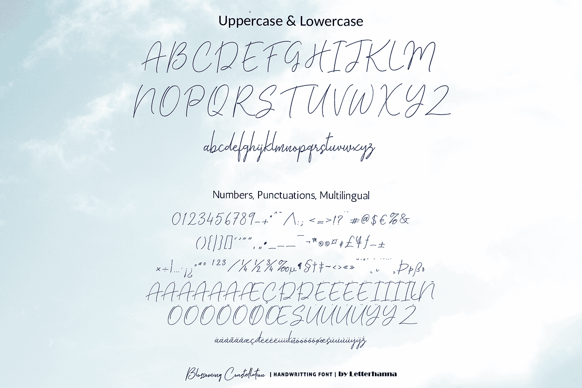 Blossoming Constellation Font, a Handwritten Font by Letterhanna Studio (Photo 11 of 13)
