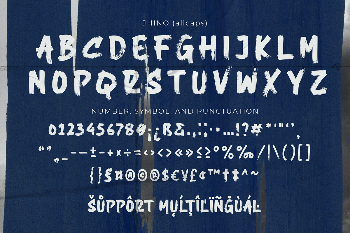 Jhino - An Allcaps Brush Font, a Handwritten Font by Ainun Jinan (Photo 11 of 11)