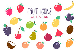 Fruits simple illustration, an Illustration by Cmeree