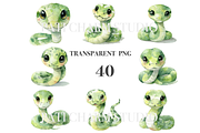 40 Cute Snake Clipart, an Animal Illustration by Pati Charm Studio (Thumbnail 4 of 9)