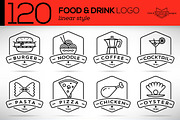 120 Linear Food&Drink Icon, an Outline Icon by Kursat Unsal (Thumbnail 1 of 7)