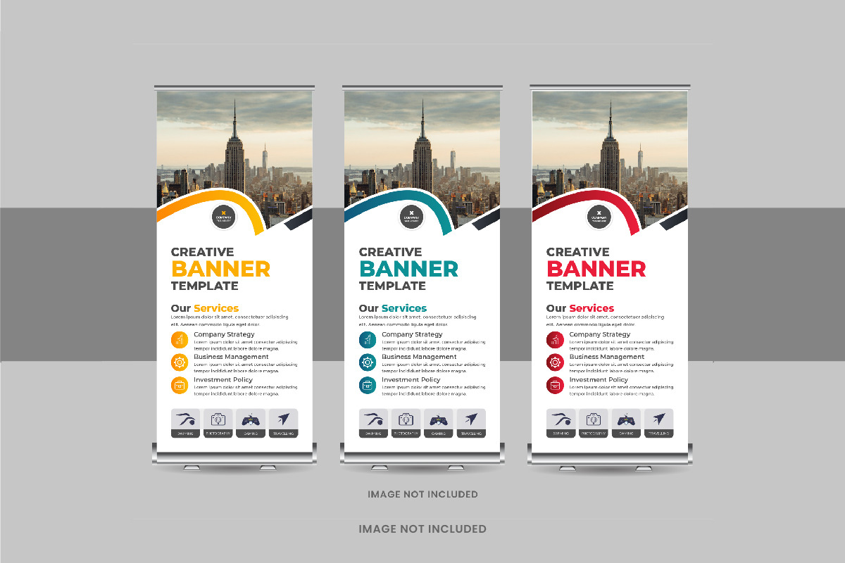 Roll-Up Banner, X Banner Design Set, a Stationery Template by Pavel_design (Photo 10 of 11)