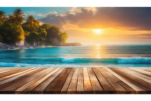 A scenic tropical beach with wooden, a Nature Photo by Igor Tichonow