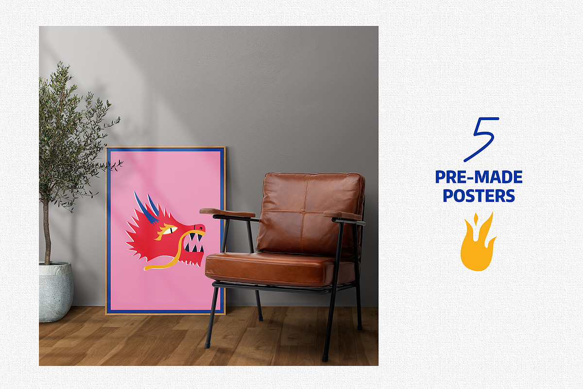 Asian Dragons | Cliparts, Patterns, an Animal Illustration by Felizabeth Design (Photo 8 of 13)