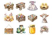 Country Farmhouse Easter Clipart, an Illustration by Design Market (Thumbnail 3 of 4)