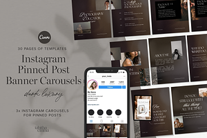 Instagram Pinned Post Carousels DARK, a Social Media Template by Tabitha Emma