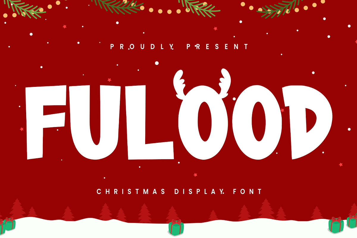 Fulood Display Font Christmas, a Sans Serif Font by Maulana Creative (Photo 1 of 7)
