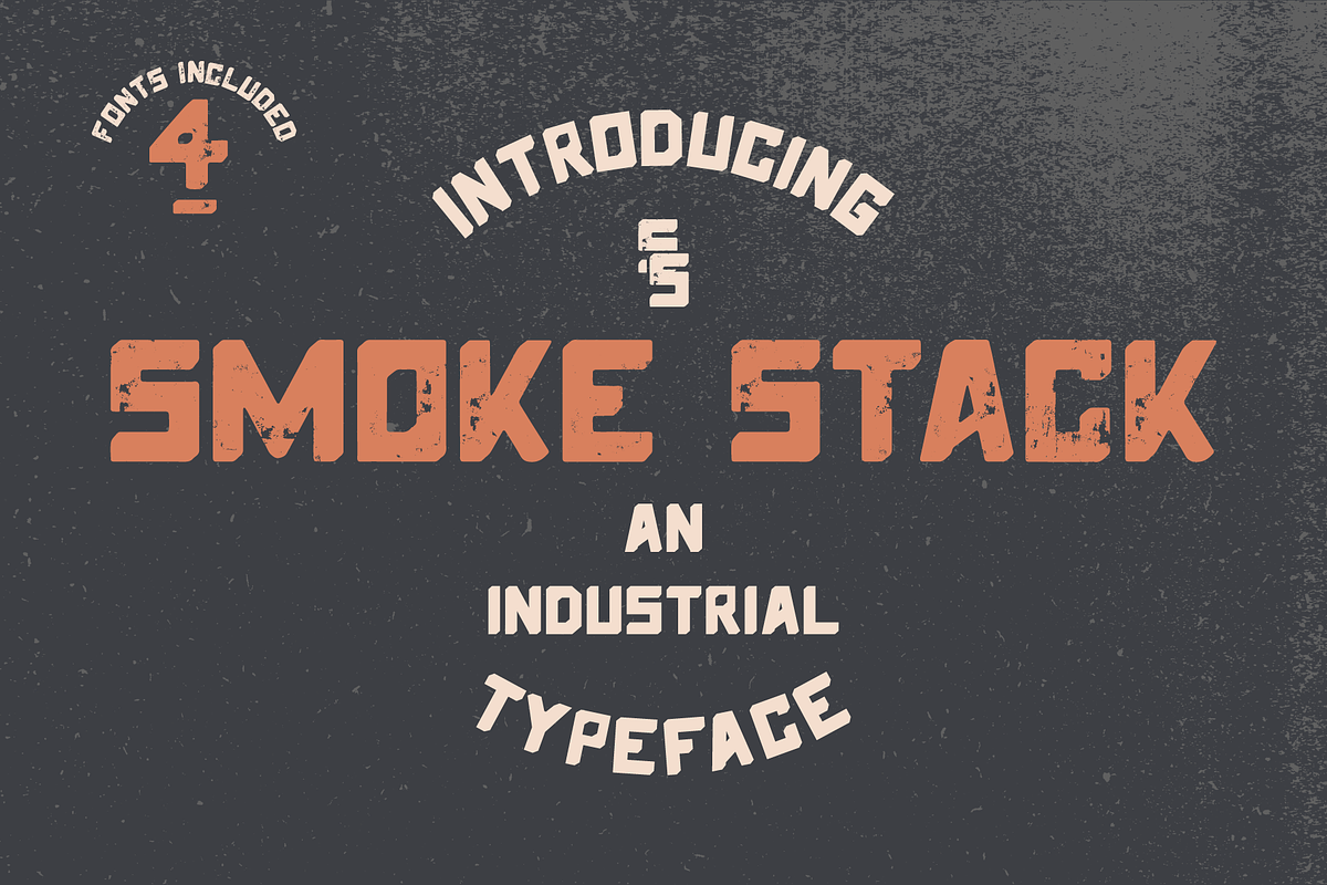 Smoke Stack Font Family (4 Fonts), a Sans Serif Font by The Forge Type Co (Photo 1 of 8)