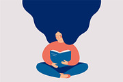 Women are reading books, an Education Illustration by Mary Long (Thumbnail 2 of 3)