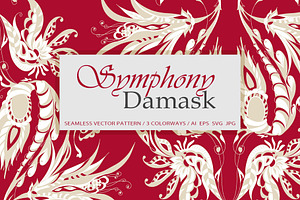 Symphony Damask, a Pattern Graphic by ilustrinna